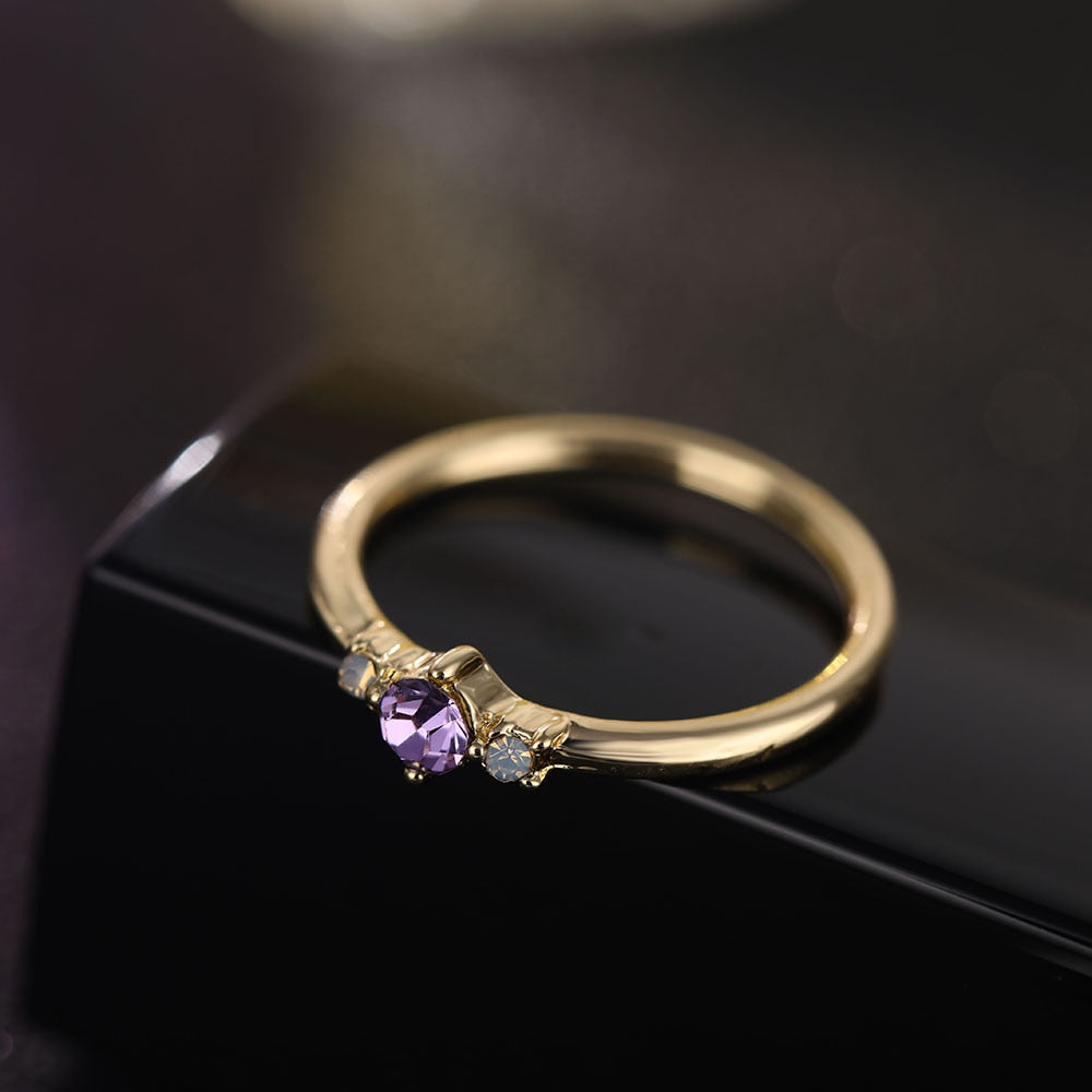 IPARAM 4 Pcs | Set Crystal Zircon Gold Ring Set 2019 Vintage - Bohemian Women Engagement Party Ring Set Jewelry.