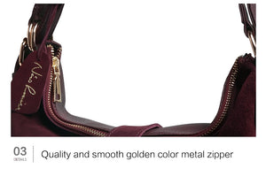 Nico Louise | Real Suede Leather Shoulder Bag - Top-handle bags Purse.