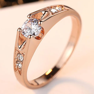 Rose Gold Color Assembly Anel Feminino Bijoux Aneis 0.5 Ct Engagement Ring Zirconia Jewelry Rings