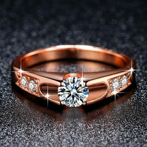 Rose Gold Color Assembly Anel Feminino Bijoux Aneis 0.5 Ct Engagement Ring Zirconia Jewelry Rings
