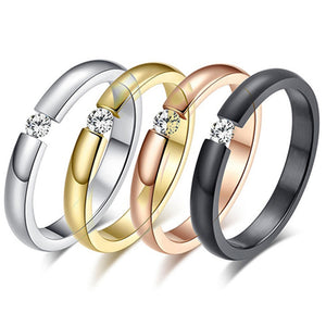 Rose Gold Color Assembly Anel Feminino Bijoux Aneis 0.5 Ct Engagement Ring Zirconia Jewelry Rings