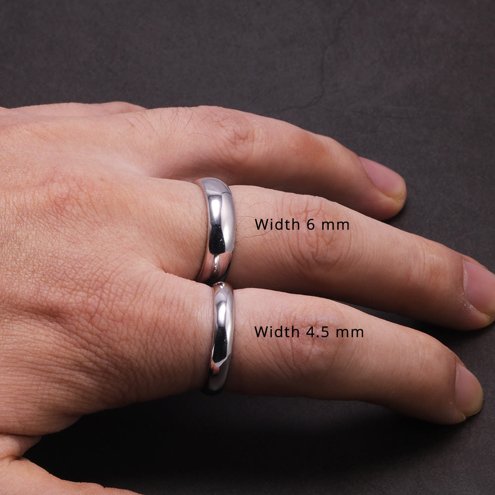 Real Pure 925 Sterling Silver Rings For Women And Men Simple Couple Ring Smooth Wedding Band For Lovers