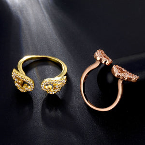 [IPARAM] Adjustable Angel Wings Ring - Micro Pave Zircon Gold-Color Rings For Women - Fashion rings.