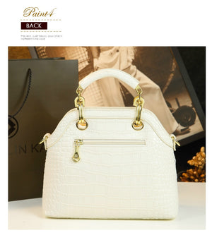 Luxury fashion diamonds women handbags - crocodile pattern leather crossbody - female shoulder shell bag rhinestone.