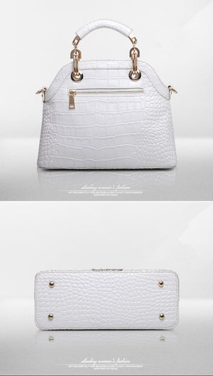 Luxury fashion diamonds women handbags - crocodile pattern leather crossbody - female shoulder shell bag rhinestone.