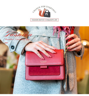 FOXER Women Crossbody Bag Shoulder Bags Shoulder Bag Purse Lady Flap Female Messenger Bag Valentine's Day Present Gift