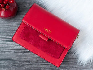 FOXER Women Crossbody Bag Shoulder Bags Shoulder Bag Purse Lady Flap Female Messenger Bag Valentine's Day Present Gift