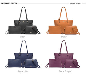 LOVEVOOK women shoulder bags crossbody bags for ladies large tote bag set 3 pcs clutch and purse luxury handbag women designer