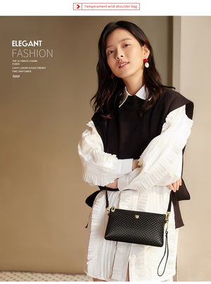 FOXER Brand Genuine Leather Women Crossbody Bags Simple Classic Style Lady Black Messenger Bag Stylish Long Shoulder Strap Bag