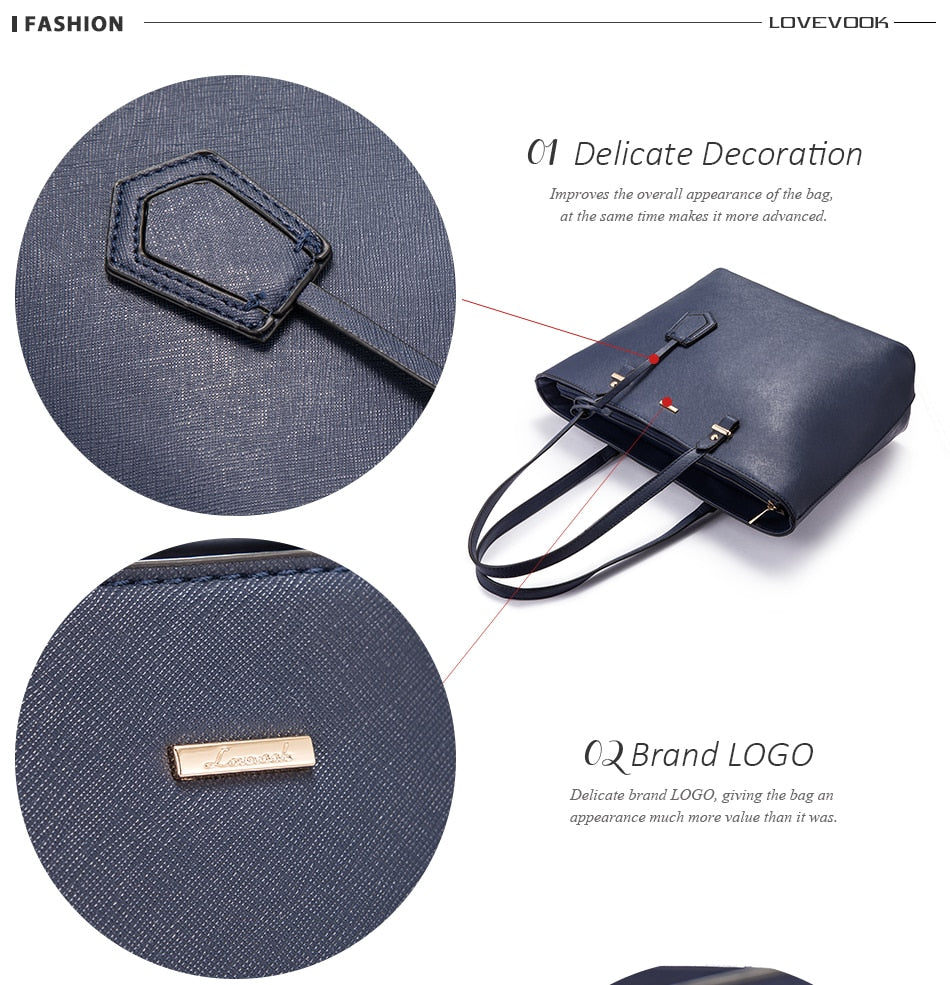 LOVEVOOK women shoulder bags crossbody bags for ladies large tote bag set 3 pcs clutch and purse luxury handbag women designer