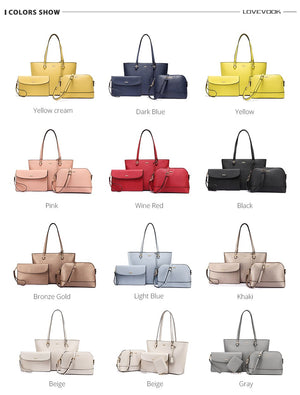 LOVEVOOK women shoulder bags crossbody bags for ladies large tote bag set 3 pcs clutch and purse luxury handbag women designer