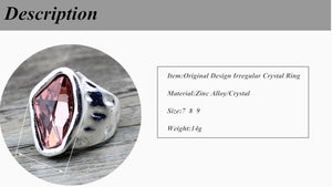 Anslow Original Design Fashion Jewelry  Vintage Irregular Crystal Couples Love Rings For Women Valentine's Day Gift  LOW0042AR