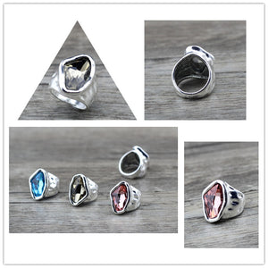 Anslow Original Design Fashion Jewelry  Vintage Irregular Crystal Couples Love Rings For Women Valentine's Day Gift  LOW0042AR
