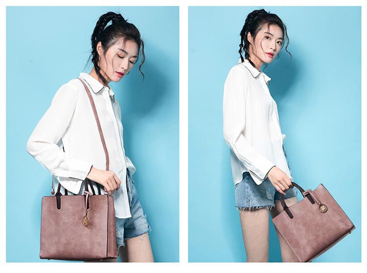 3 pcs set fashion pu leather Women shoulder bags Women's handbag women Crossbody bags female clutches Ladies wallet black