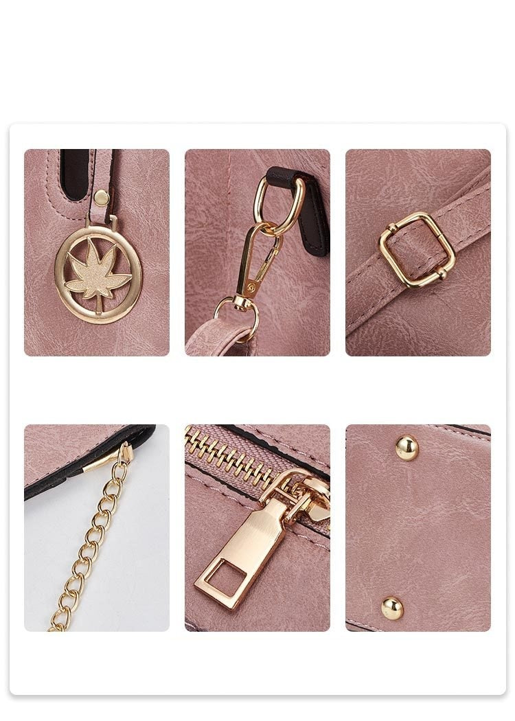 3 pcs set fashion pu leather Women shoulder bags Women's handbag women Crossbody bags female clutches Ladies wallet black