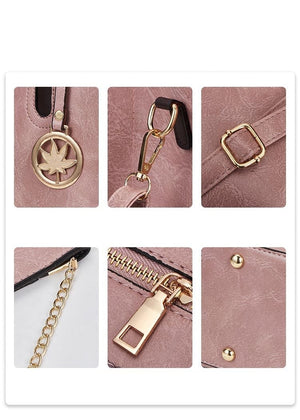 3 pcs set fashion pu leather Women shoulder bags Women's handbag women Crossbody bags female clutches Ladies wallet black
