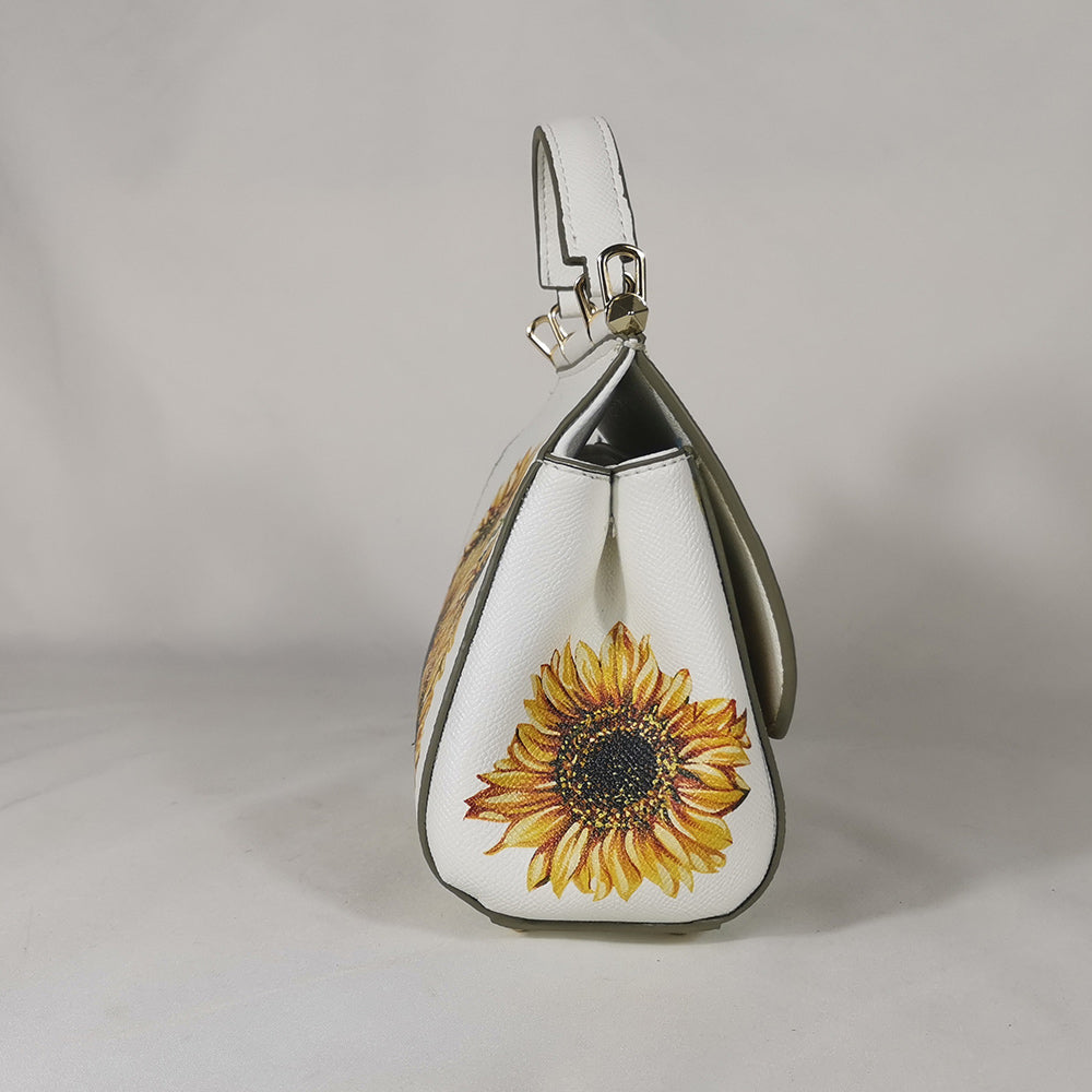 Women's handbags white brand designer sunflower.