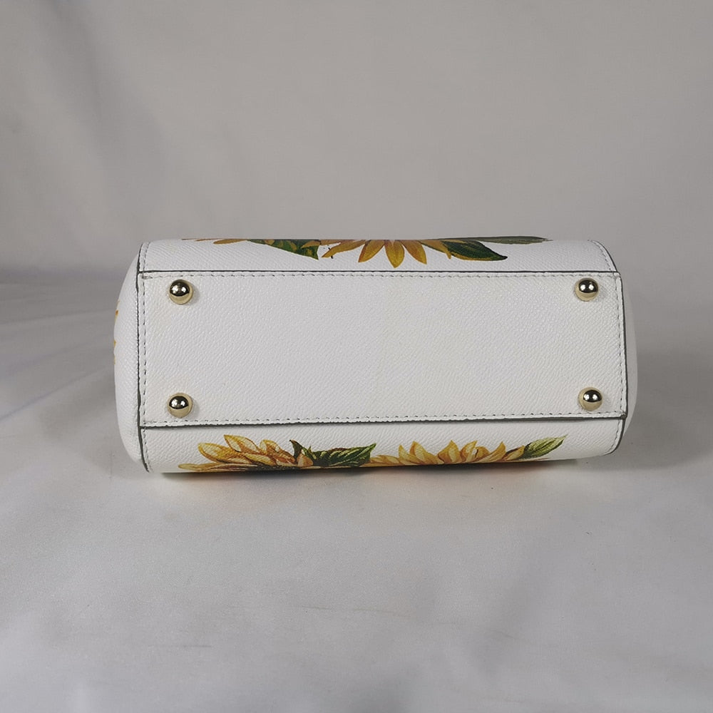 Women's handbags white brand designer sunflower.
