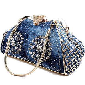 Handbag Women Fireworks Rhinestones Butterfly Decoration.