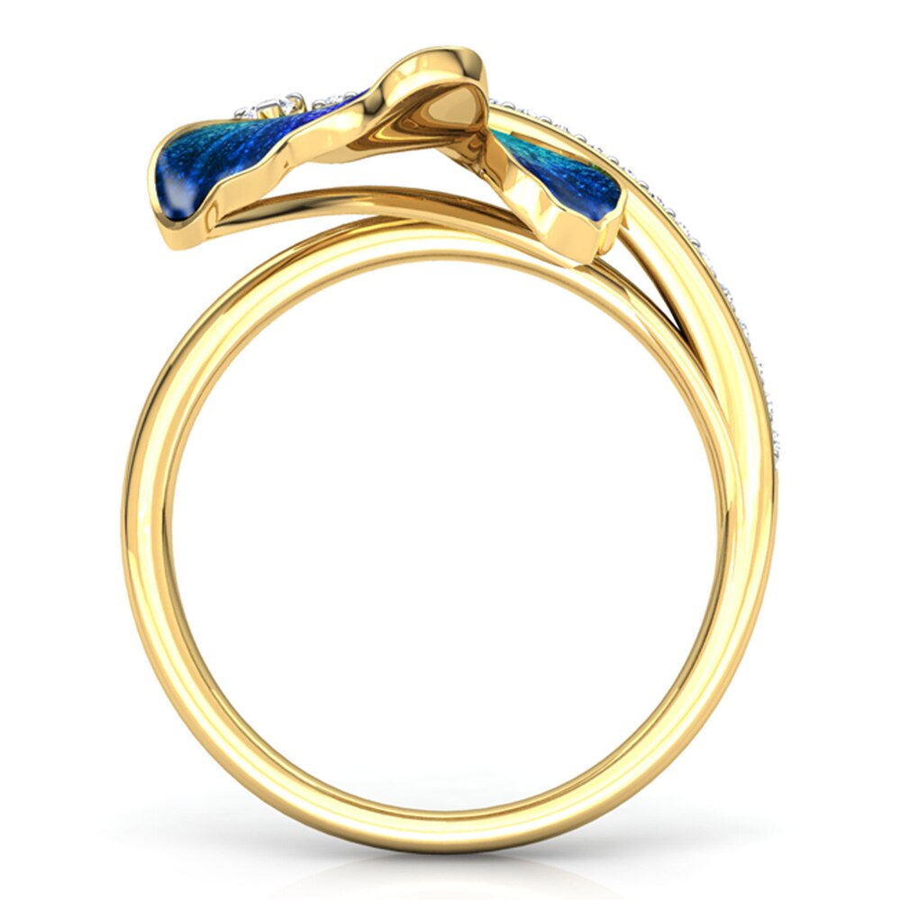[FDLK] Gorgeous Butterfly Design Ring - Crystal Enamel Ring Engagement - Rings Marriage - Rings For Women.