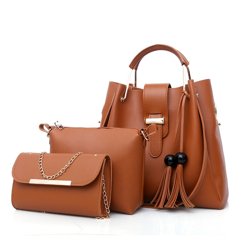 2020 New Style Foreign Trade | WOMEN'S Bag Korean-style - Different Size Bucket Handbag 3pcs Set.