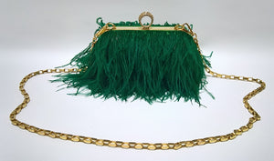 Famous Brand Women Clutch Bags | Ostrich Fur Feather Wallet Clutch Bag Women Clutch Diamond Knuckle Rings Dinner Evening Bag Chain Purse