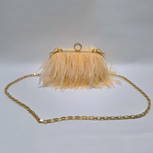 Famous Brand Women Clutch Bags | Ostrich Fur Feather Wallet Clutch Bag Women Clutch Diamond Knuckle Rings Dinner Evening Bag Chain Purse