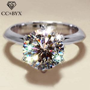 CC Rings For Women S925 Silver Wedding Ring Bridal Jewelry Round Stone Engagement Party Bijoux Femme Drop Shipping CC633