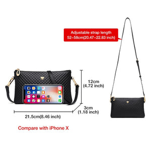 FOXER Brand Genuine Leather Women Crossbody Bags Simple Classic Style Lady Black Messenger Bag Stylish Long Shoulder Strap Bag
