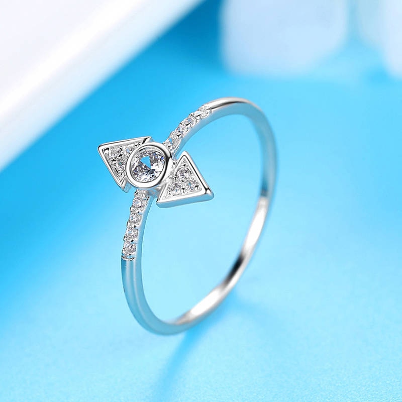 Beiver - Rose Gold Color AAA+ Pink CZ Heart Clear Crystals Cluster Adjustable Finger Ring