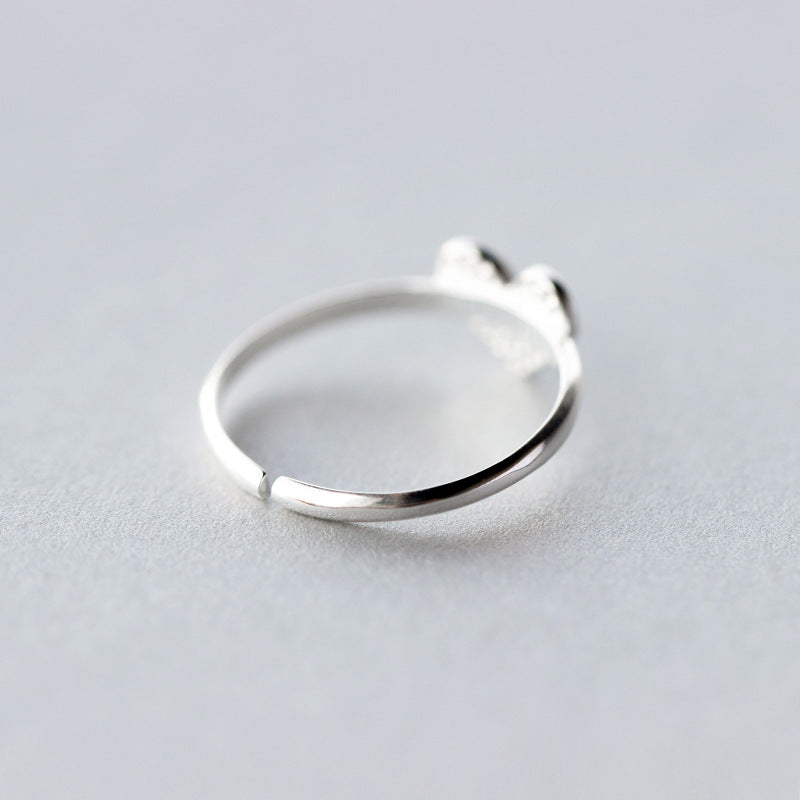 New Sterling Silver 925 Heart Rings for Women Adjustable Size - Finger Rings Fashion - Wedding Jewelry.