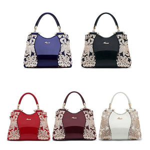 Women Bags For Ladies - Handbags Large Capacity Women's - Top-handle Hand bags - Floral Luxury Patent Leather Bag.
