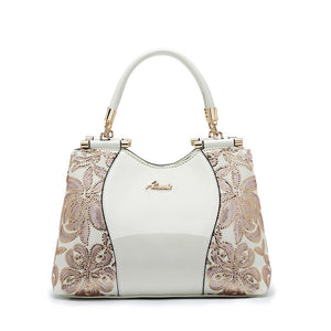 Women Bags For Ladies - Handbags Large Capacity Women's - Top-handle Hand bags - Floral Luxury Patent Leather Bag.