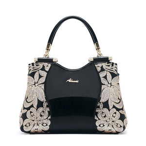 Women Bags For Ladies - Handbags Large Capacity Women's - Top-handle Hand bags - Floral Luxury Patent Leather Bag.