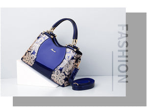 Women Bags For Ladies - Handbags Large Capacity Women's - Top-handle Hand bags - Floral Luxury Patent Leather Bag.