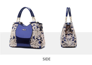 Women Bags For Ladies - Handbags Large Capacity Women's - Top-handle Hand bags - Floral Luxury Patent Leather Bag.
