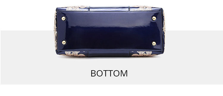 Women Bags For Ladies - Handbags Large Capacity Women's - Top-handle Hand bags - Floral Luxury Patent Leather Bag.