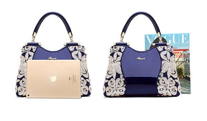 Women Bags For Ladies - Handbags Large Capacity Women's - Top-handle Hand bags - Floral Luxury Patent Leather Bag.