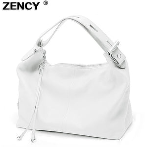 New 2020 ZENCY | 100% Genuine Cow Leather Women OL Handbag - Extendable Top Handle Bag - Cowhide Ladies Classic