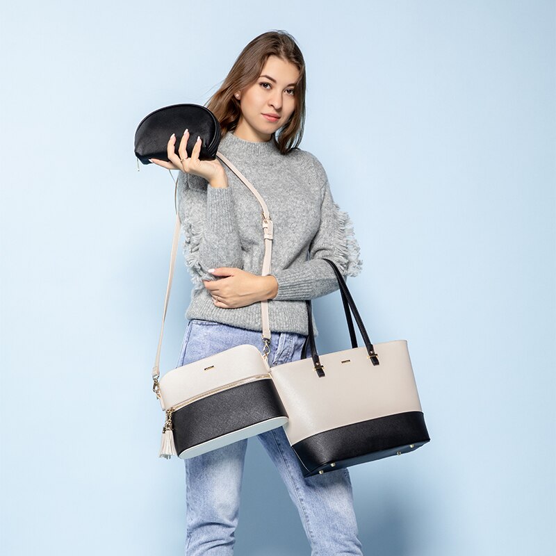 LOVEVOOK women shoulder bags crossbody bags for ladies large tote bag set 3 pcs clutch and purse luxury handbag women designer