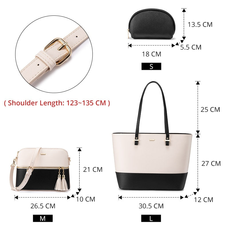 LOVEVOOK women shoulder bags crossbody bags for ladies large tote bag set 3 pcs clutch and purse luxury handbag women designer