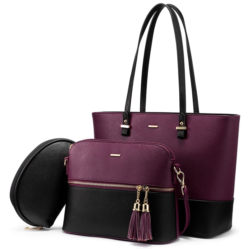 LOVEVOOK women shoulder bags crossbody bags for ladies large tote bag set 3 pcs clutch and purse luxury handbag women designer