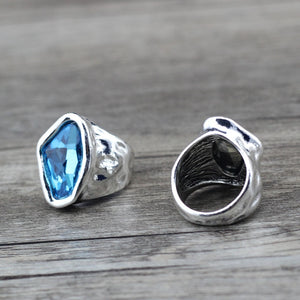 Anslow Original Design Fashion Jewelry  Vintage Irregular Crystal Couples Love Rings For Women Valentine's Day Gift  LOW0042AR