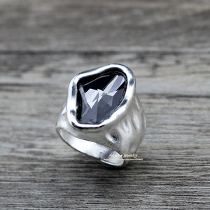 Anslow Original Design Fashion Jewelry  Vintage Irregular Crystal Couples Love Rings For Women Valentine's Day Gift  LOW0042AR