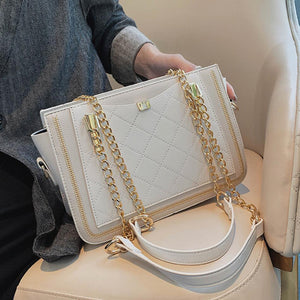 Elegant Female Lattice Tote bag 2020 Fashion New High quality PU Leather Women's Designer Handbag Chain Shoulder Messenger Bag