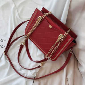 Elegant Female Lattice Tote bag 2020 Fashion New High quality PU Leather Women's Designer Handbag Chain Shoulder Messenger Bag