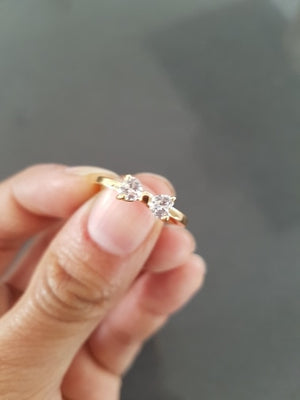 17KM Jewelry | Crystal Rings Gold Color Bow Ring - Wedding Engagement Cubic Zirconia Rings For Women.