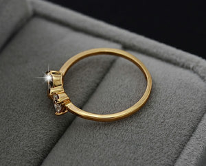 17KM Jewelry | Crystal Rings Gold Color Bow Ring - Wedding Engagement Cubic Zirconia Rings For Women.