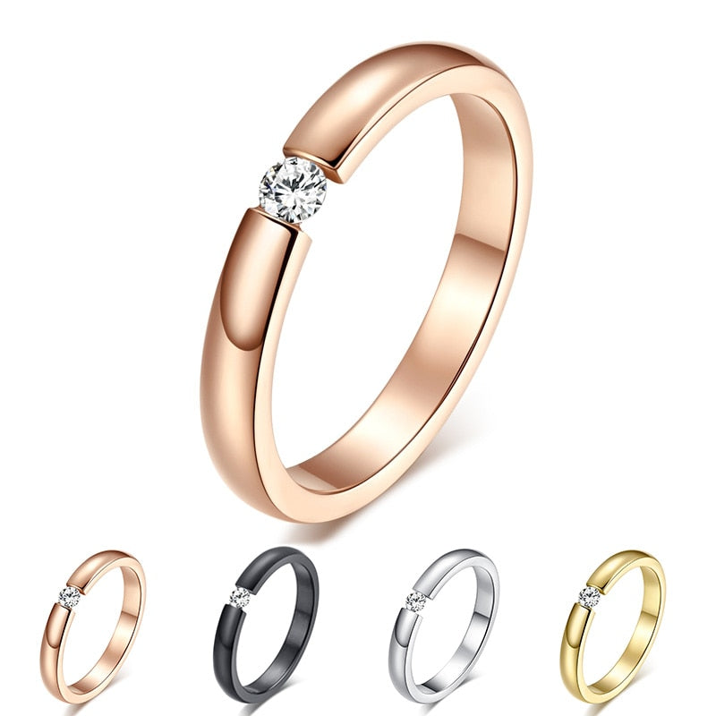 Engagement Ring for Women Stainless Steel (Silver color & Gold color).