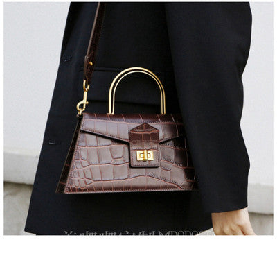 Women box flap bag animal print alligator totes bag white coffee vintage Trapezoid shoulder messenger bag 2020 spring summer new